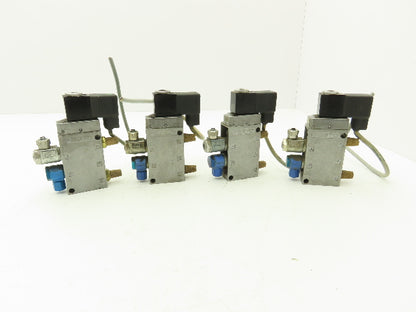 Festo MFH-5-1/4 Solenoid Valve 24vdc 5/2 G1/4" Flow Control Fittings  Lot of 4