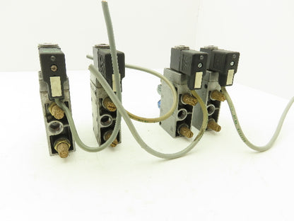 Festo MFH-5-1/4 Solenoid Valve 24vdc 5/2 G1/4" Flow Control Fittings  Lot of 4