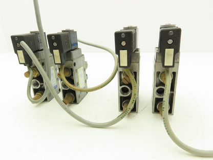 Festo MFH-5-1/4 Solenoid Valve 24vdc 5/2 G1/4" Flow Control Fittings  Lot of 4