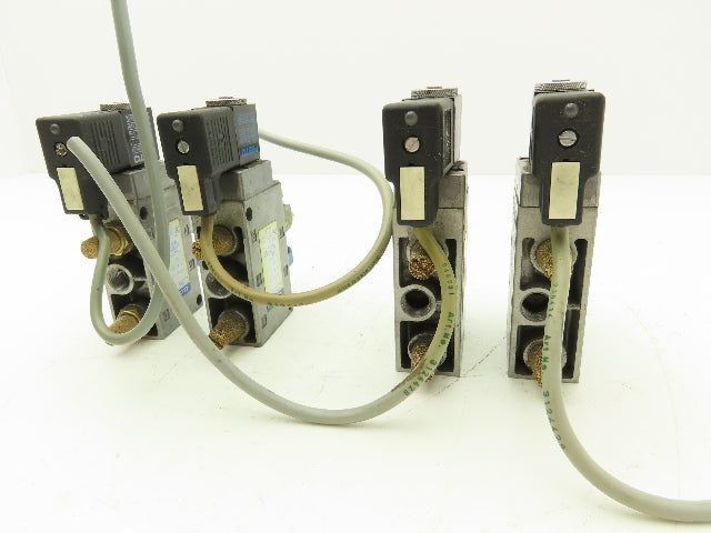 Festo MFH-5-1/4 Solenoid Valve 24vdc 5/2 G1/4" Flow Control Fittings  Lot of 4