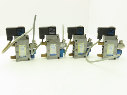 Festo MFH-5-1/4 Solenoid Valve 24vdc 5/2 G1/4" Flow Control Fittings  Lot of 4