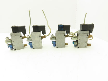 Festo MFH-5-1/4 Solenoid Valve 24vdc 5/2 G1/4" Flow Control Fittings  Lot of 4
