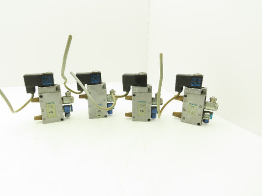 Festo MFH-5-1/4 Solenoid Valve 24vdc 5/2 G1/4" Flow Control Fittings  Lot of 4
