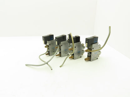 Festo MFH-5-1/4 Solenoid Valve 24vdc 5/2 G1/4" Flow Control Fittings  Lot of 4