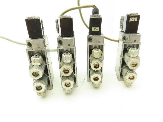 Festo MFH-5-1/4 Solenoid Valve 24vdc 5/2 G1/4" Flow Control Fittings  Lot of 4