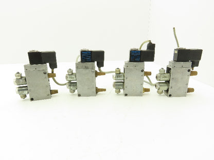 Festo MFH-5-1/4 Solenoid Valve 24vdc 5/2 G1/4" Flow Control Fittings  Lot of 4