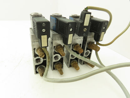Festo MFH-5-1/4 Solenoid Valve 24vdc 5/2 G1/4" Flow Control Fittings  Lot of 4