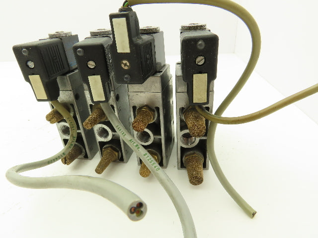 Festo MFH-5-1/4 Solenoid Valve 24vdc 5/2 G1/4" Flow Control Fittings  Lot of 4