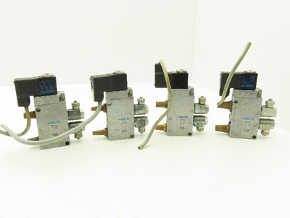 Festo MFH-5-1/4 Solenoid Valve 24vdc 5/2 G1/4" Flow Control Fittings  Lot of 4