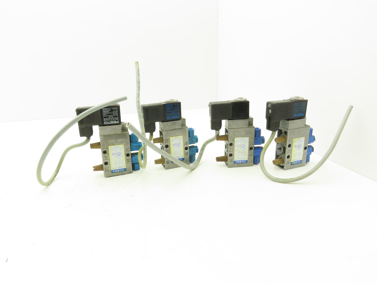 Festo MFH-5-1/8 Solenoid Valve 24vdc 5/2 G1/8" Flow Control Fittings  Lot of 4
