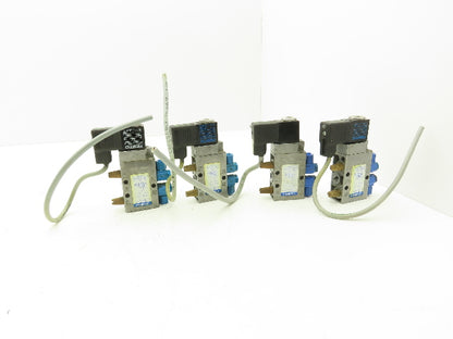 Festo MFH-5-1/8 Solenoid Valve 24vdc 5/2 G1/8" Flow Control Fittings  Lot of 4