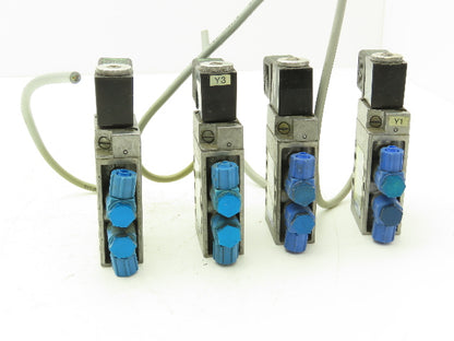 Festo MFH-5-1/8 Solenoid Valve 24vdc 5/2 G1/8" Flow Control Fittings  Lot of 4