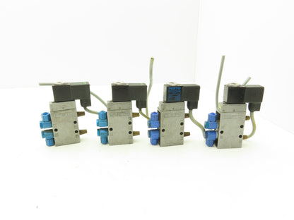 Festo MFH-5-1/8 Solenoid Valve 24vdc 5/2 G1/8" Flow Control Fittings  Lot of 4