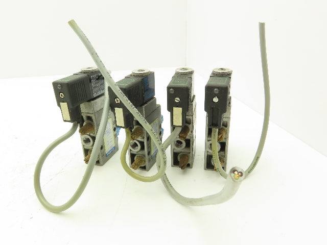 Festo MFH-5-1/8 Solenoid Valve 24vdc 5/2 G1/8" Flow Control Fittings  Lot of 4