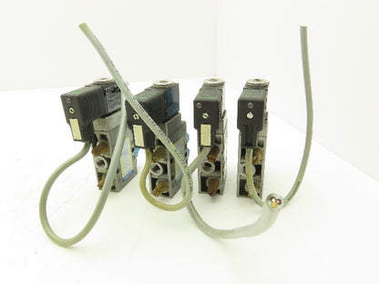 Festo MFH-5-1/8 Solenoid Valve 24vdc 5/2 G1/8" Flow Control Fittings  Lot of 4
