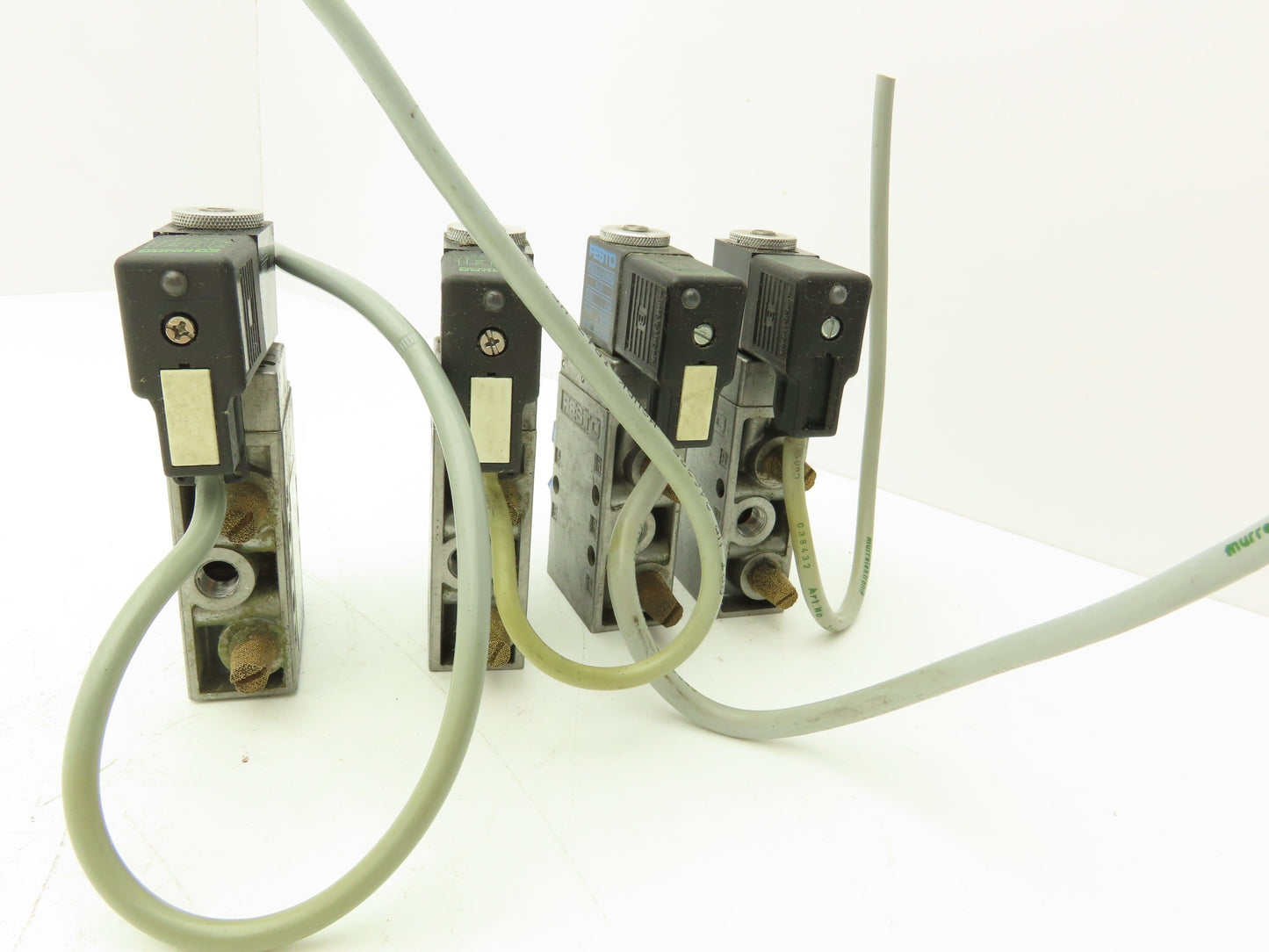 Festo MFH-5-1/8 Solenoid Valve 24vdc 5/2 G1/8" Flow Control Fittings  Lot of 4