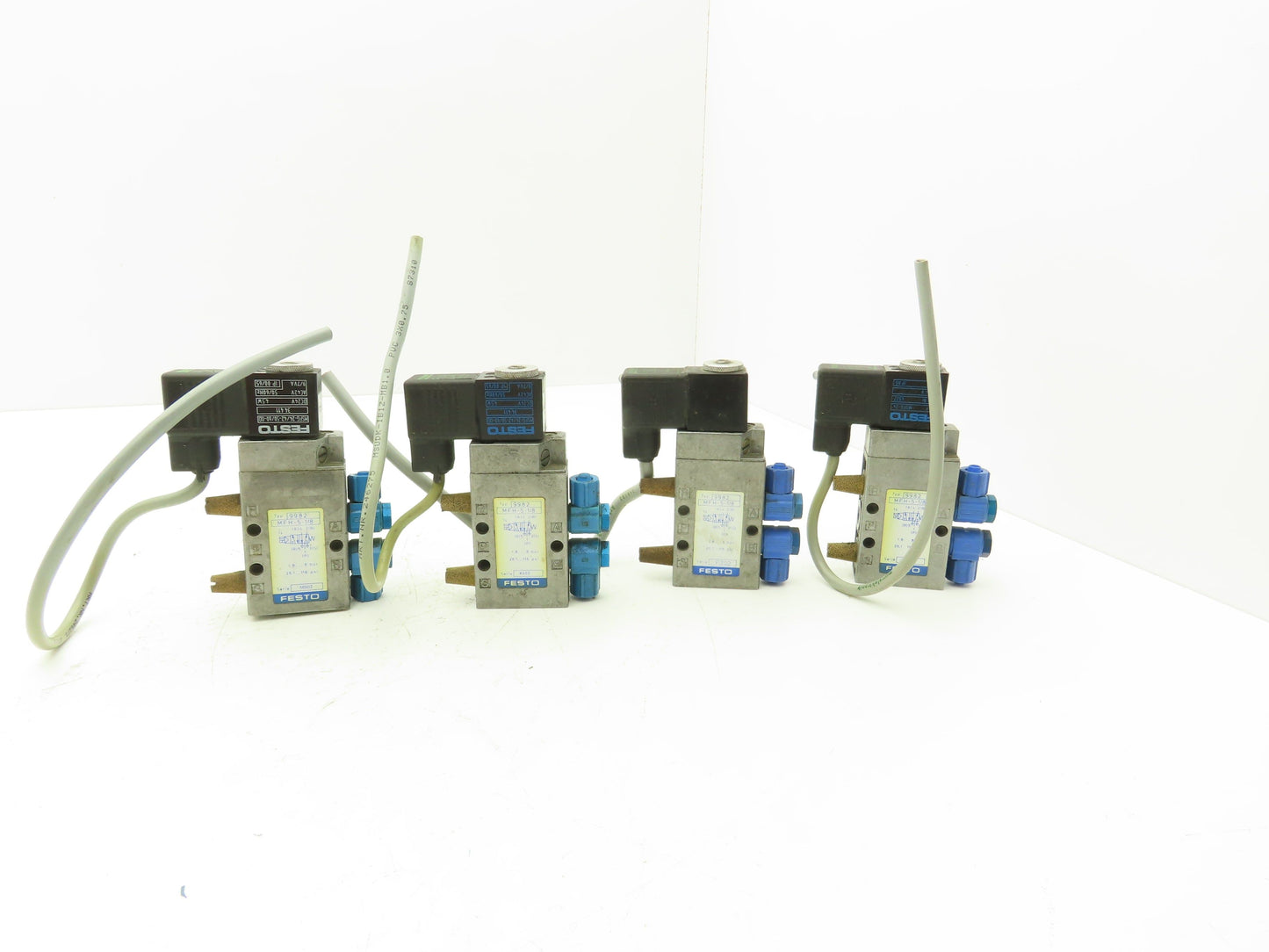 Festo MFH-5-1/8 Solenoid Valve 24vdc 5/2 G1/8" Flow Control Fittings  Lot of 4