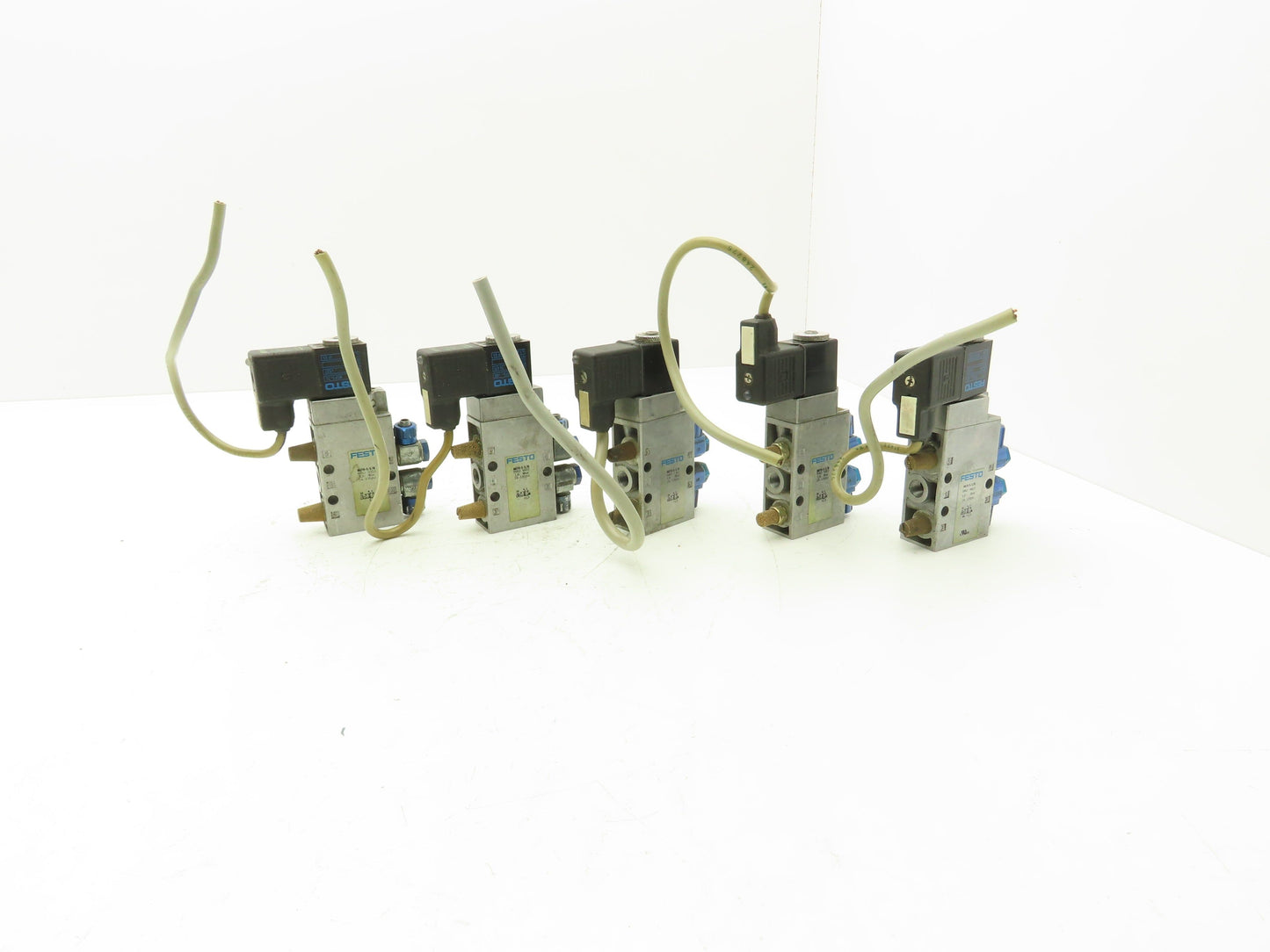 Festo MFH-5-1/8 Solenoid Valve 24vdc 5/2 G1/8" Flow Control Fittings  Lot of 5