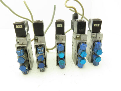 Festo MFH-5-1/8 Solenoid Valve 24vdc 5/2 G1/8" Flow Control Fittings  Lot of 5