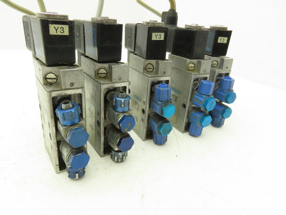 Festo MFH-5-1/8 Solenoid Valve 24vdc 5/2 G1/8" Flow Control Fittings  Lot of 5