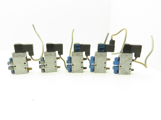 Festo MFH-5-1/8 Solenoid Valve 24vdc 5/2 G1/8" Flow Control Fittings  Lot of 5