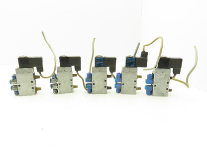 Festo MFH-5-1/8 Solenoid Valve 24vdc 5/2 G1/8" Flow Control Fittings  Lot of 5
