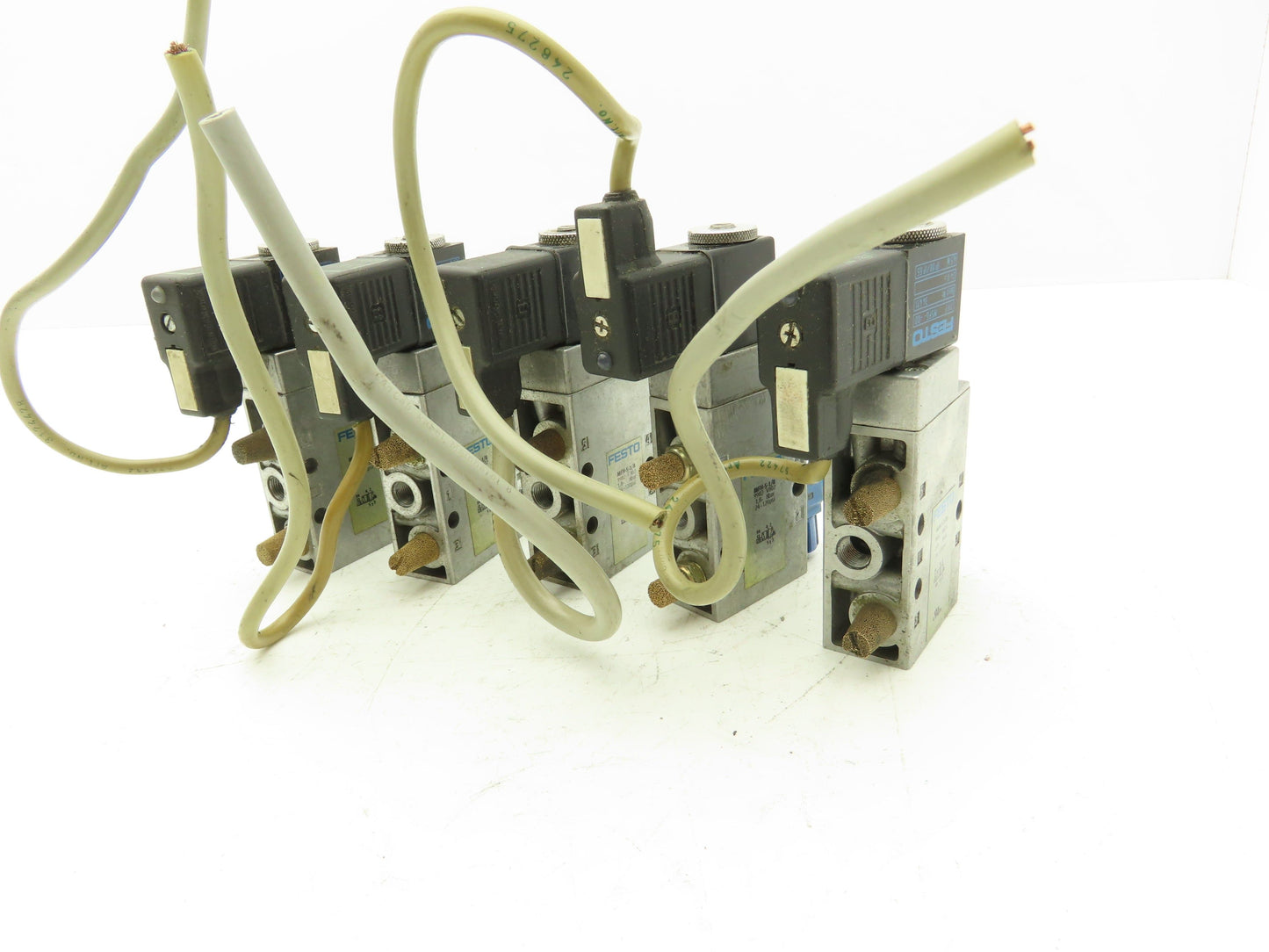 Festo MFH-5-1/8 Solenoid Valve 24vdc 5/2 G1/8" Flow Control Fittings  Lot of 5