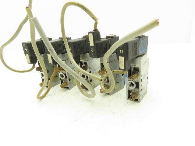 Festo MFH-5-1/8 Solenoid Valve 24vdc 5/2 G1/8" Flow Control Fittings  Lot of 5
