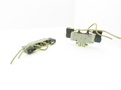 Festo JMFH-5-1/4 Solenoid Valve 24vdc 5/2 G1/4" Flow Control Fittings  Lot of 2