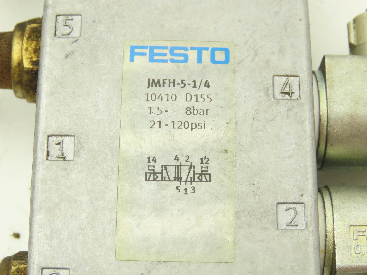 Festo JMFH-5-1/4 Solenoid Valve 24vdc 5/2 G1/4" Flow Control Fittings  Lot of 2