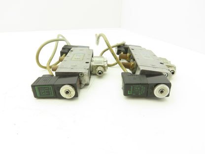 Festo JMFH-5-1/4 Solenoid Valve 24vdc 5/2 G1/4" Flow Control Fittings  Lot of 2