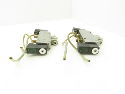 Festo JMFH-5-1/4 Solenoid Valve 24vdc 5/2 G1/4" Flow Control Fittings  Lot of 2