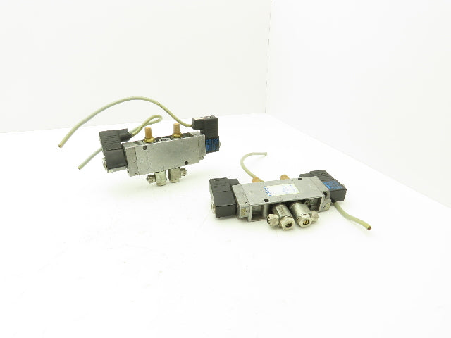 Festo JMFH-5-1/4 Solenoid Valve 24vdc 5/2 G1/4" Flow Control Fittings  Lot of 2