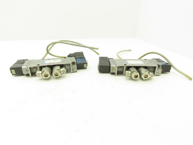 Festo JMFH-5-1/4 Solenoid Valve 24vdc 5/2 G1/4" Flow Control Fittings  Lot of 2