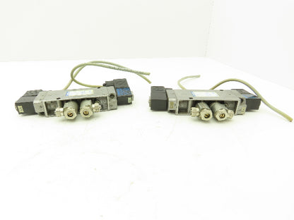 Festo JMFH-5-1/4 Solenoid Valve 24vdc 5/2 G1/4" Flow Control Fittings  Lot of 2