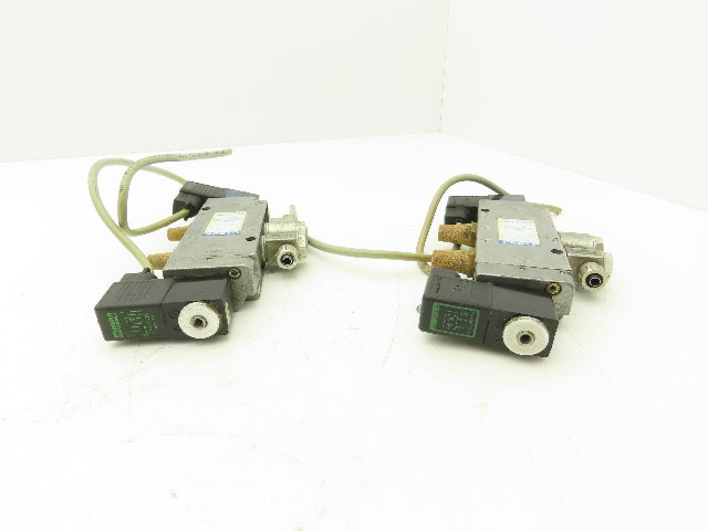 Festo JMFH-5-1/4 Solenoid Valve 24vdc 5/2 G1/4" Flow Control Fittings  Lot of 2