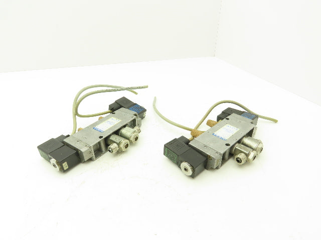 Festo JMFH-5-1/4 Solenoid Valve 24vdc 5/2 G1/4" Flow Control Fittings  Lot of 2