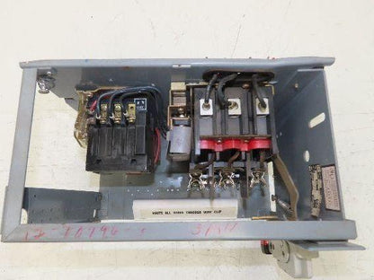 Square D 8998 MCC Bucket Motor Starter 10Hp Size 1 Fused Disconnect 3 Pole 600V