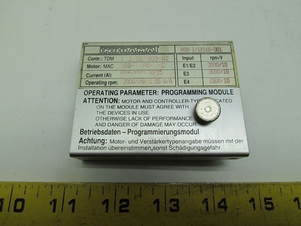 Indramat 1/1x168-001 Programming Module for TDM 1.2-50-300-W1 2000 rpm