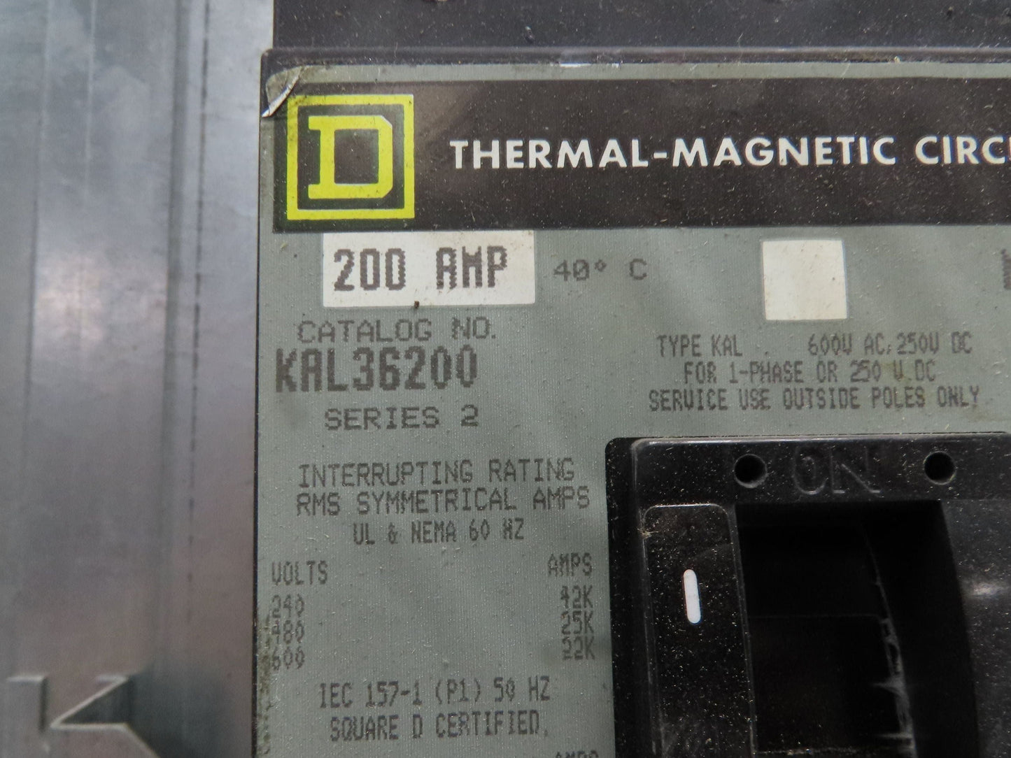 Square D 42 Space Panelboard Breaker Box NQOD 3Ph 120/240V 200A Main Breaker