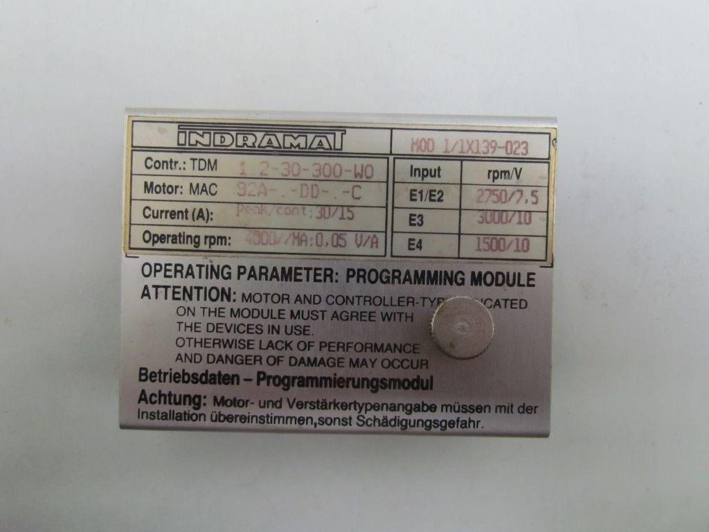 Indramat 1/1x139-023 Programming Module For TDM 1.2-30-300-W0 4000 rpm