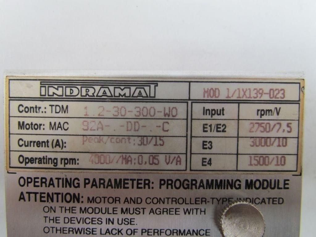 Indramat 1/1x139-023 Programming Module For TDM 1.2-30-300-W0 4000 rpm