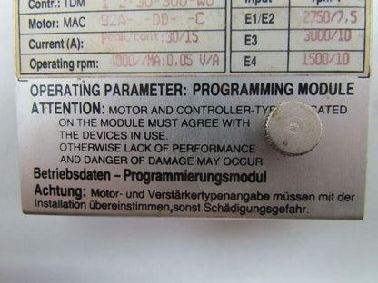 Indramat 1/1x139-023 Programming Module For TDM 1.2-30-300-W0 4000 rpm