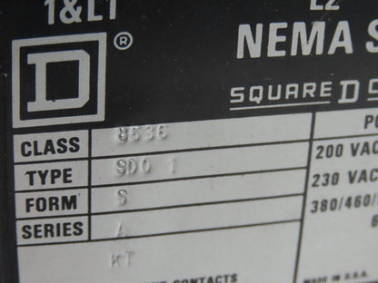 Square D 8998 MCC Bucket Motor Starter 25Hp Size 2 Fused Disconnect 3 Pole 600V