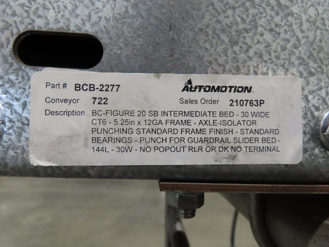 Automotion 30"x 115' Slider Bed Conveyor 24" Belt 230/460V Center Drive 67 FPM