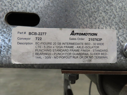 Automotion 30"x 115' Slider Bed Conveyor 24" Belt 230/460V Center Drive 67 FPM