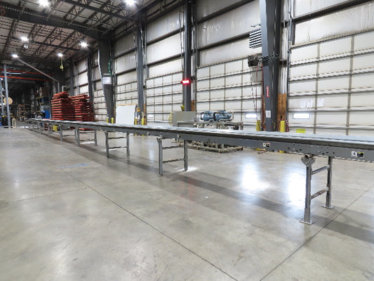 Automotion 30"x 115' Slider Bed Conveyor 24" Belt 230/460V Center Drive 67 FPM