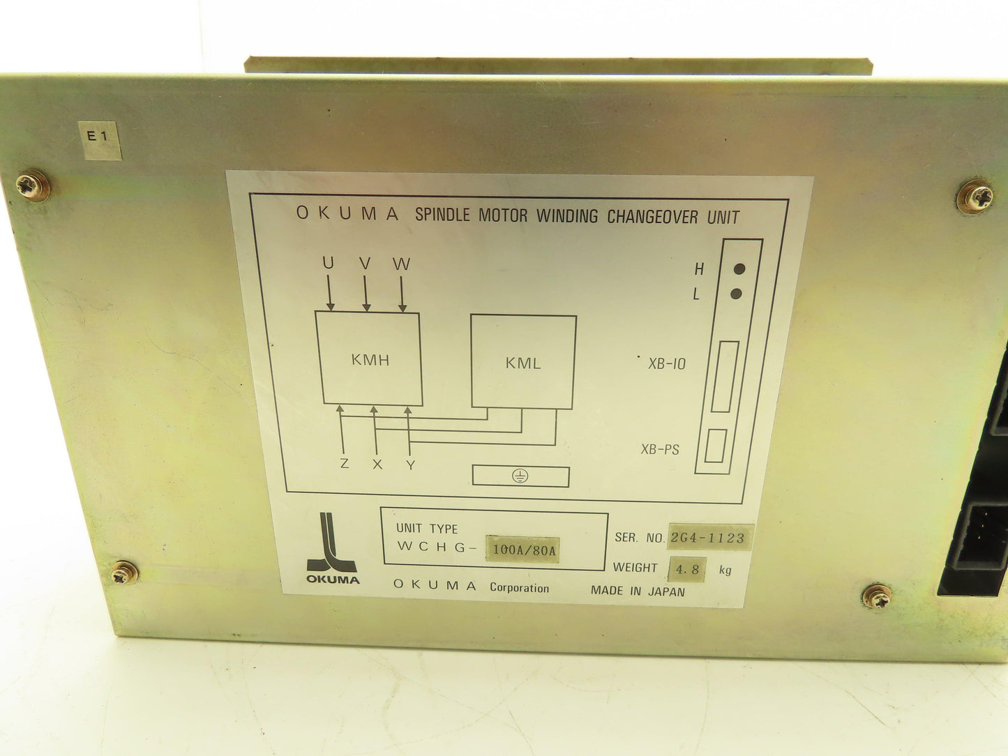 Okuma WCHG-100A/80A Spindle Motor Winding Changeover Unit 120V Coil