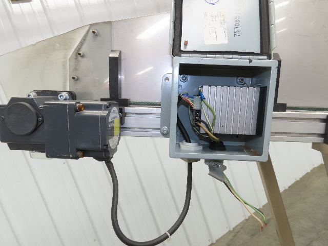 Incline Belt Conveyor Parts Feed Chute 16"x 60"L 115V Variable Speed Drive