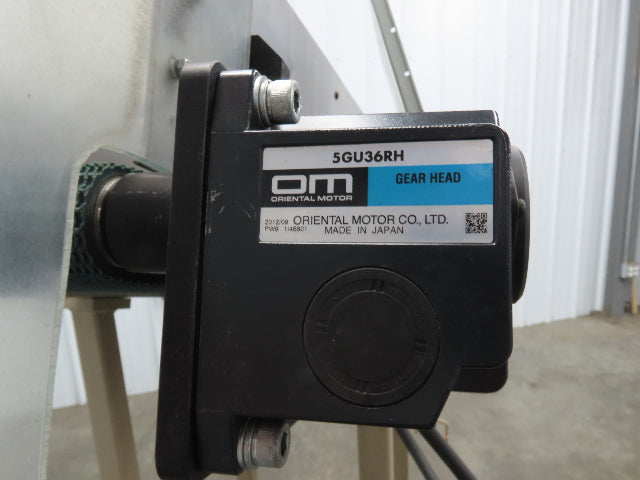 Incline Belt Conveyor Parts Feed Chute 16"x 60"L 115V Variable Speed Drive